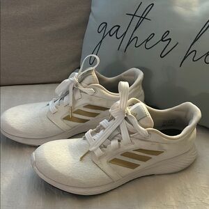 Adidas White and Gold Sneakers